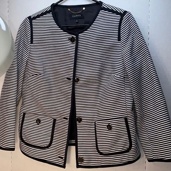 Talbots 4 Button Striped Suit Coat Academia Core - Picture 1 of 5